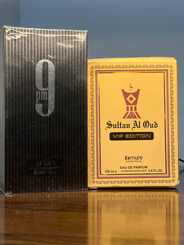 Sultan Ul Oud + Afnan 9PM Perfume Deal – 2 Premium Fragrances in Just Rs.3000 🔥
