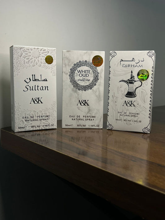3 in 1 Perfume Deal  Sultan + white oud+ Dirham